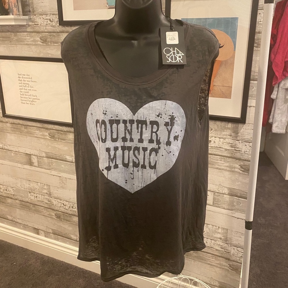 Heathered Country Music Muscle Top